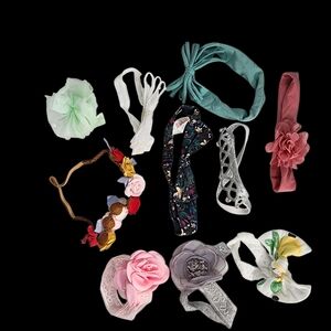 Floral and Lace Infant Headband Set